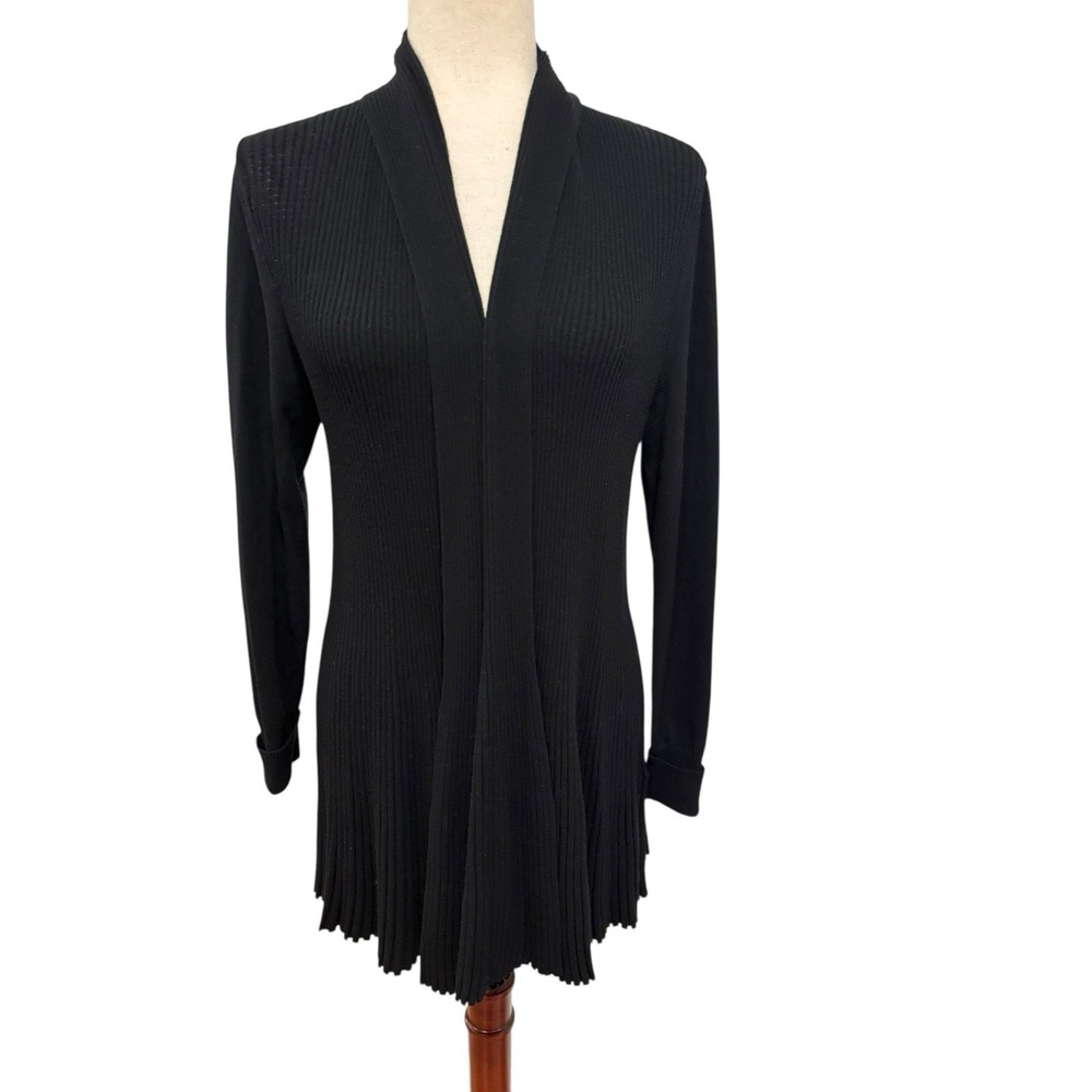 Lafayette 148 New York Ribbed Cardigan Open Front Sweater Women's Size Small